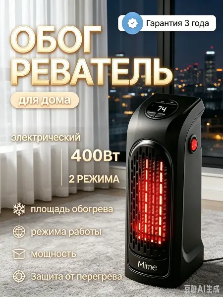 Обогреватель с термостатом для дома и теплицы