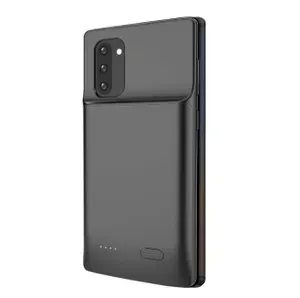 Чехол-бампер MyPads для Samsung Galaxy Note 10+ Plus черный со встроенной усиленной мощной батарей-аккумулятором большой повышенной расширенной мкости 6000mAh