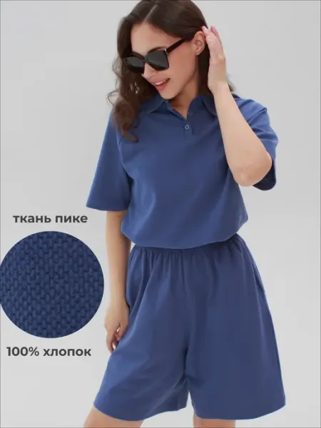 BLAST WEAR Костюм летний с шортами и футболкой поло спортивный