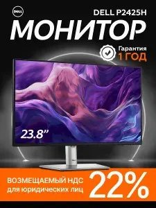 Dell 23.8" Монитор P2425H IPS 1920x1080 100Hz (10010049), IPS, 1920x1080 Full HD, 100 Гц, черный, серебристый