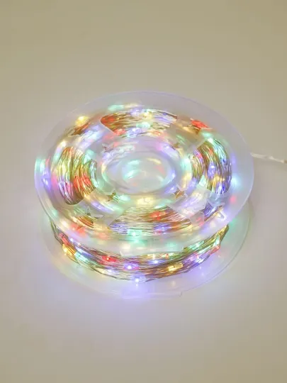 LED Роса гирлянда 100 м, 3 цвета, 8 режимов, адаптер и, новогоднее украшение