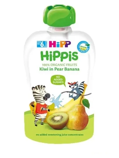 HIPP детское пюре банан, груша, киви, 100 грамм, с 6 месяцев