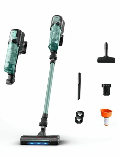 Беспроводнoй вертикальный пылесос Tefal 8.80 Allergy TY1831WO, мощность всасывания 100 аэроватт, турбощетка с подсветкой