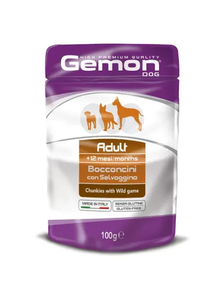Пауч Gemon Dog Adult с дичью 100 грамм