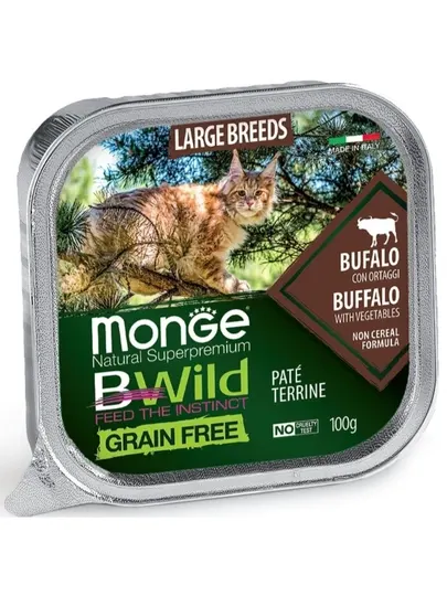 Monge Bwild Паштет для взрослых с буйволом и овощами 100 грамм