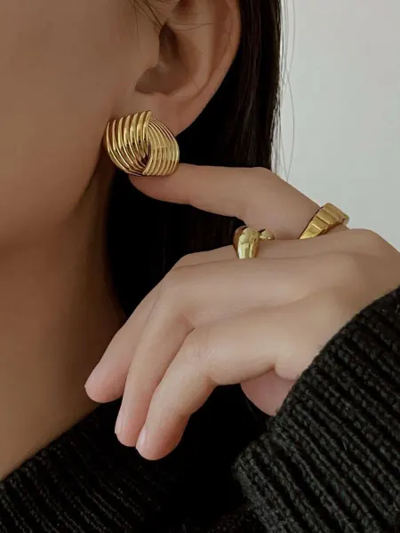 EZHEVIKA JEWEL Серьги пусеты бижутерия