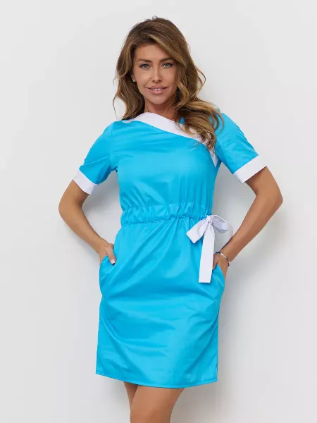 QLIFE Халат медицинский стрейч короткий