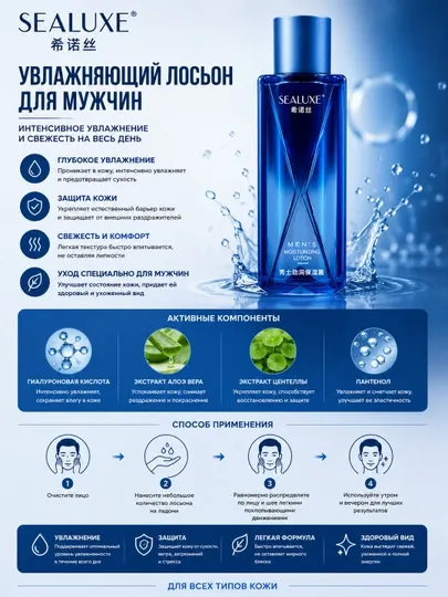 SEALUXE Увлажняющий лосьон для мужчин 100 г
