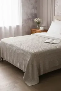 HEDRICY Плед 150х200 см на кровать диван детский вязаный Хлопок 100%