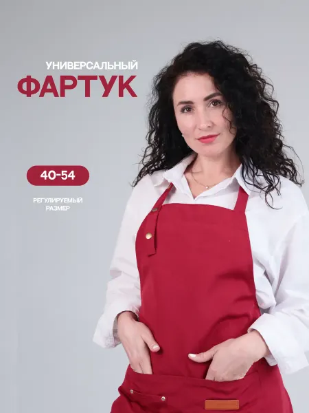 Фартук красный универсальный