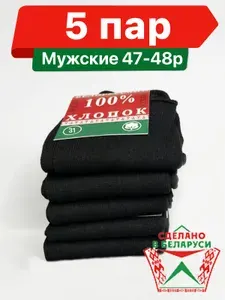 Носки мужские Мужские Хлопок 100%, Белорусский хлопок, 31 размер, 5 пар
