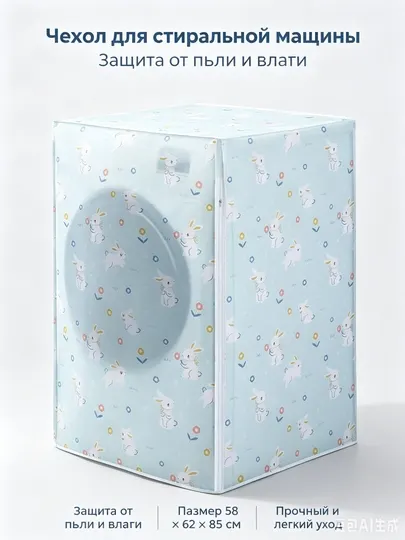 Защитный чехол для стиральной машины - PEVA 100%, 58 × 62 × 85 см