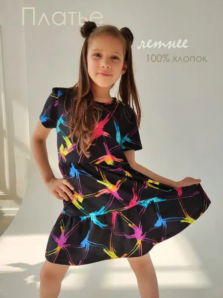 Amelina Kids Платье в сад из 100% хлопка, 98-146 р-р