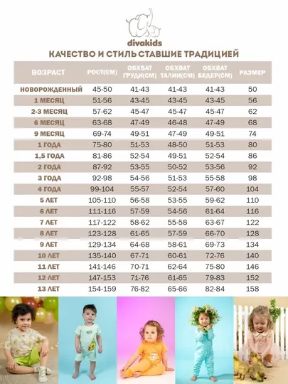 Футболка для девочек divakids из 100% хлопка