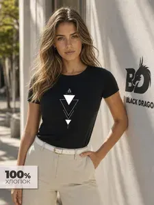 Футболка Black Dragon 100% хлопок с принтом Треугольники базовая