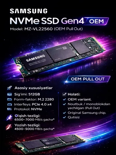 Samsung SSD 256 512GB