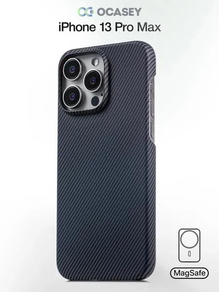 Чехол О’Кейси, для iPhone 13 Pro Max, ударопрочный, карбоновое покрытие, чёрный
