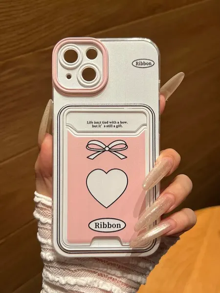 Чехол О'кейси, для iPhone 13, с картхолдером, белый, розовый