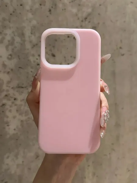 Чехол О'кейси, для iPhone 16 Pro, силиконовый, с окантовкой, розовый