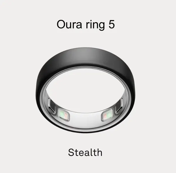 Умное кольцо Oura Ring 5 Stealth US8, титан, матовый черный, новинка 2026