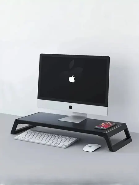 Подставка для монитора сова на балконе, с USB-хаб, МДФ/пластик, черная