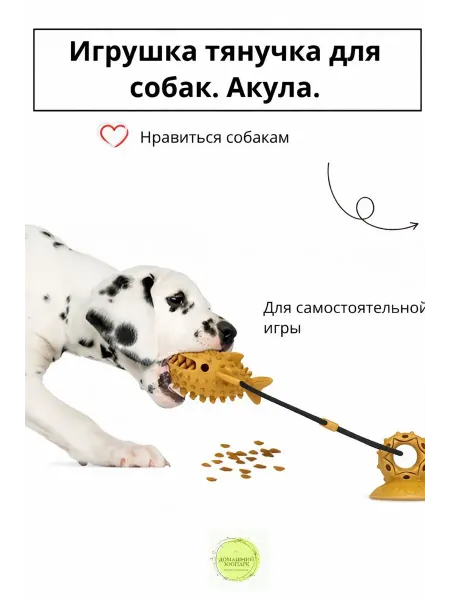 Игрушка для собак акула на присоске