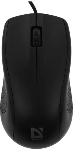 Мышь проводная для компьютера Defender Optimum MB-160, оптическая, 3 кнопки, рифленое колесо прокрутки, 1000 dpi, USB, черная (52160)