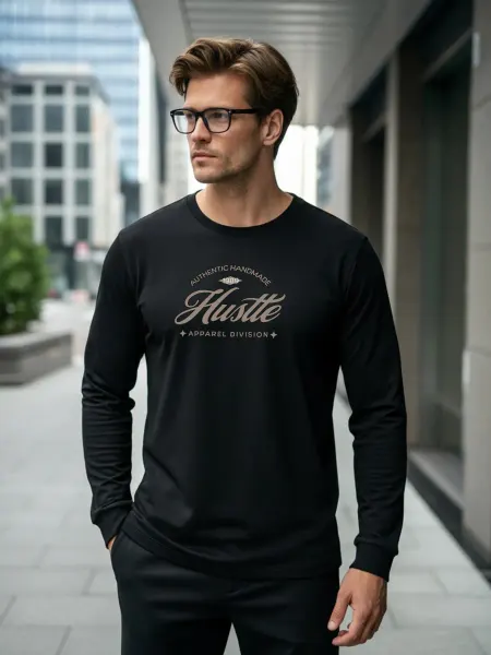 DAZZLO Лонгслив с принтом Authentic Hustle y2k плотный хлопок