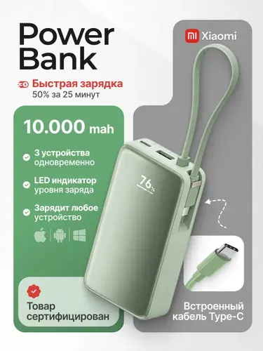 Внешний аккумулятор Xiaomi Power Bank 10000mAh 45W (NPB1045)