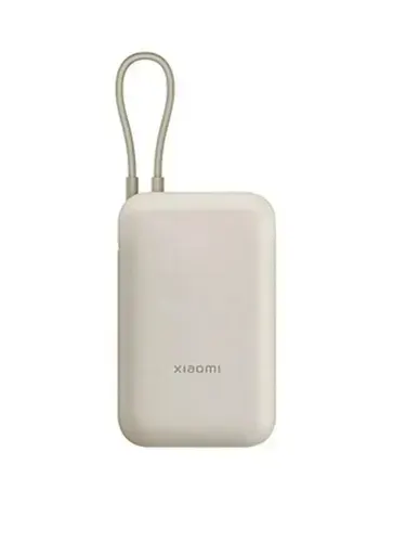 Внешний аккумулятор Xiaomi Power Bank 10000mAh, с быстрой зарядкой, встроенный кабель, бежевый