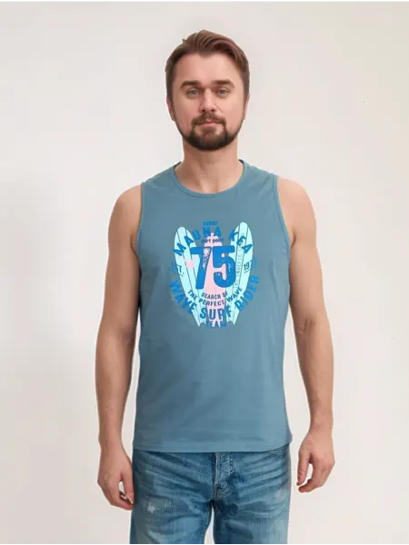 STREET INDUSTRIES Майка мужская хлопок с принтом