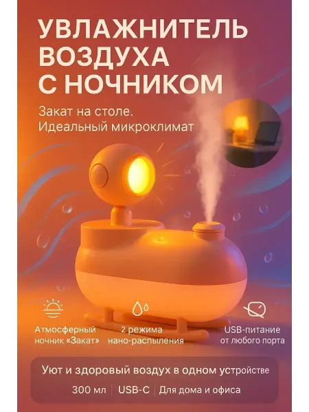 ГолдСтор Ночник детский беспроводной с увлажнителем воздуха