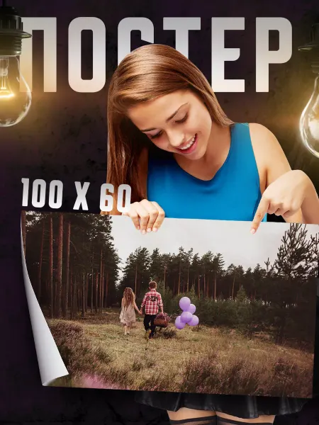 Print Master Постер на стену Пикник в лесу 100х60 см