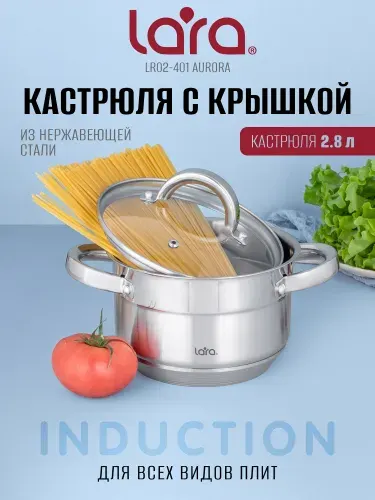 Lara Кастрюля 2,8 л из нержавеющей стали LR02-401