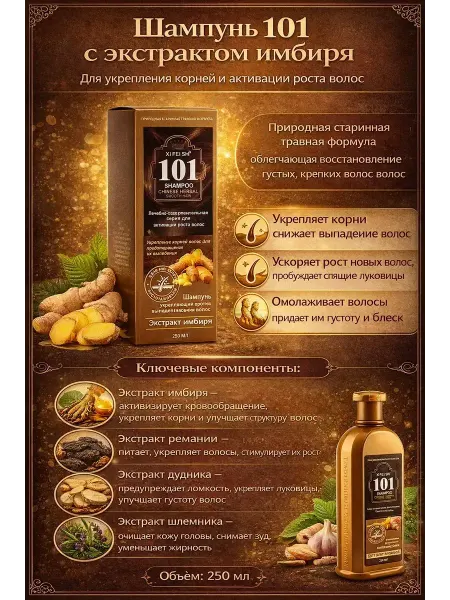 Аризат Шампунь 101 с экстрактом имбиря