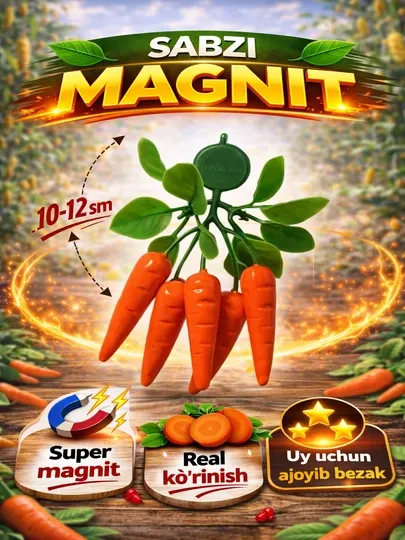 Магниты в форме фруктов (10–12 см) – реалистичный дизайн, сильный магнит