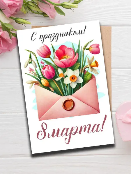 Woodguk Открытка 8 Марта 10х15