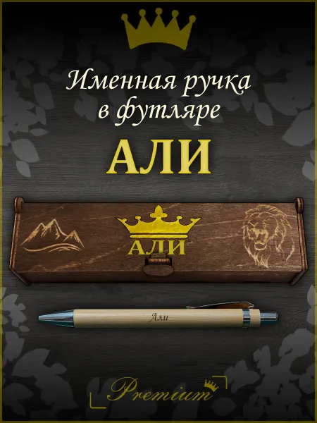 Ручка в футляре с гравировкой Ручка подарочная именная в футляре с надписью Али