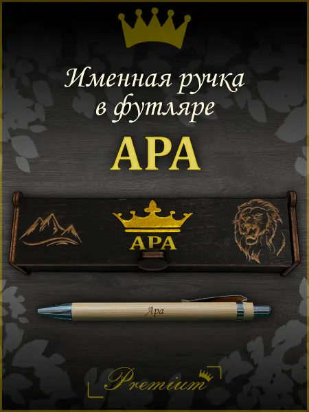 Ручка в футляре с гравировкой Ручка подарочная именная в футляре с надписью Ара
