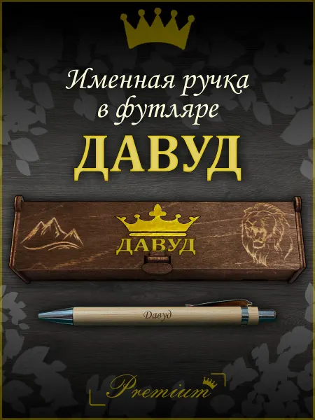 Ручка в футляре с гравировкой Ручка подарочная именная в футляре с надписью Давуд