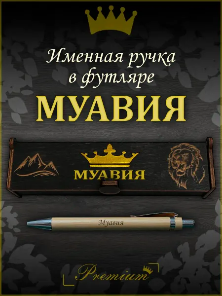 Ручка в футляре с гравировкой Ручка подарочная именная в футляре с надписью Муавия