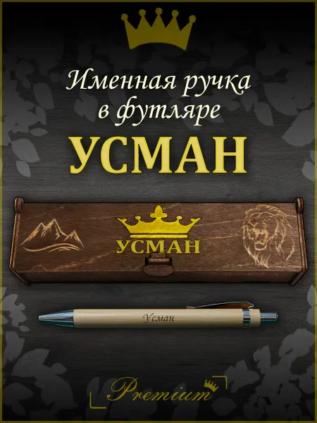 Ручка в футляре с гравировкой Ручка подарочная именная в футляре с надписью Усман