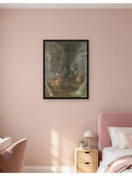 Postersbase Постер Сюрреалистический кот и духи скрипача 30x40