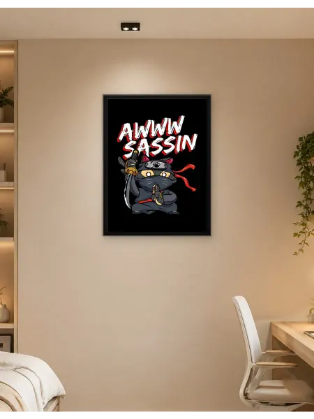 Postersbase Постер Убийца Самурай Япония Кот 50x70