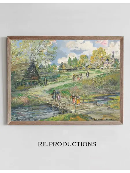 Re.productions Постер Village scene - Konstantin Alexeevich Korovin
