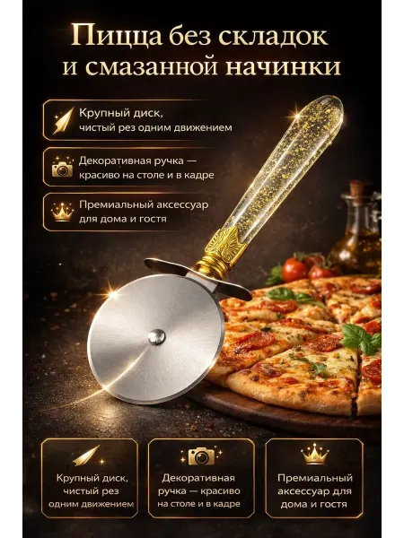 ASTRUM Роликовый нож для пиццы с декоративной ручкой