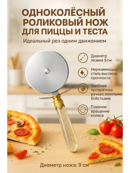 Бине Нож роликовый для пиццы и теста
