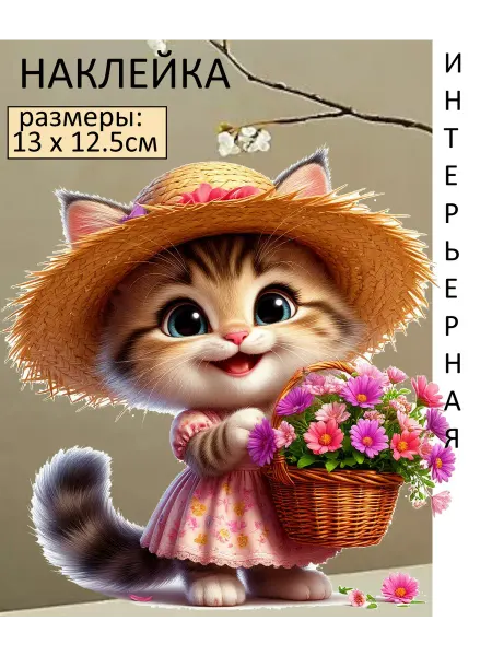 Подалирий Наклейка киска шляпка