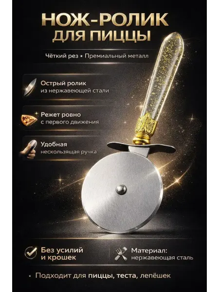 ЭЛМИШ Нож для пиццы и теста роликовый