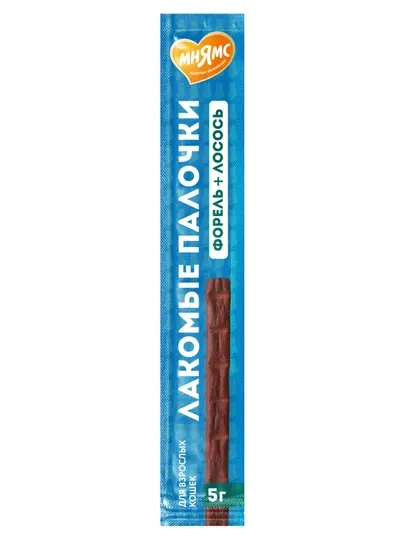 МНЯМС Лакомство для кошек палочки с форелью и лососем 10x5gr